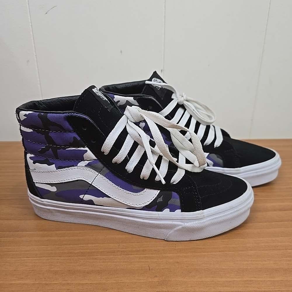 Vans Sk8-Hi Reissue Pop Camo / Black Suede Men 5.5 Women 7 - Picture 2 of 9
